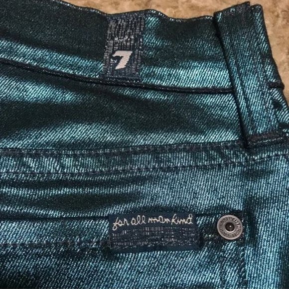 7 For All Mankind metallic satin jeans in size 25 - Picture 3 of 16